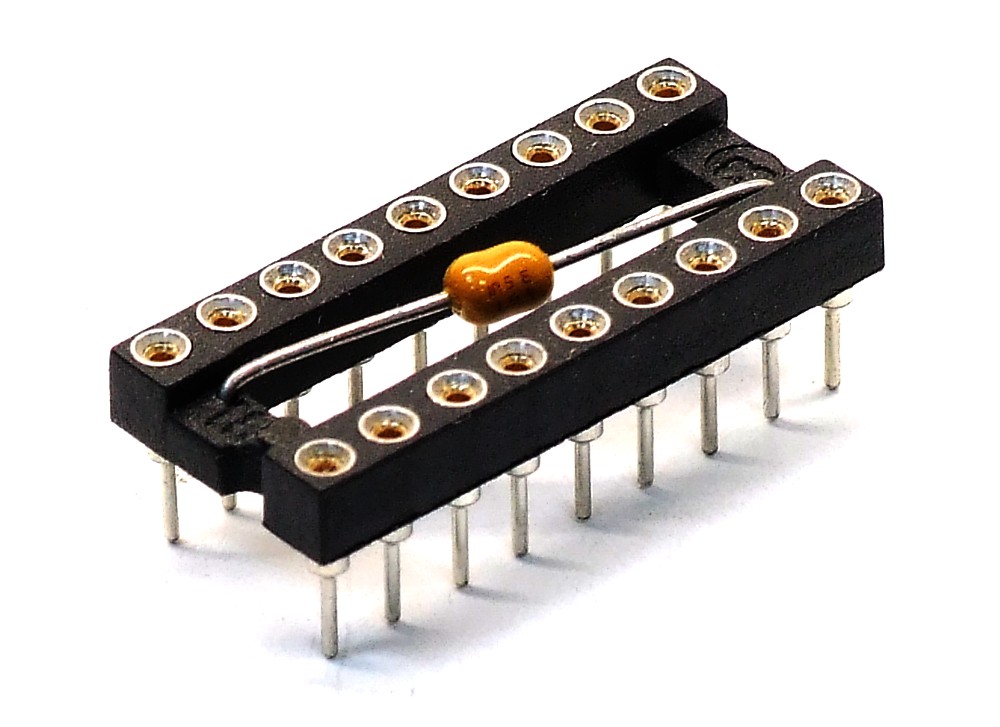 Dip Pin Dil Ic Socket W Decoupling Capacitor Sockel Entkopplungs